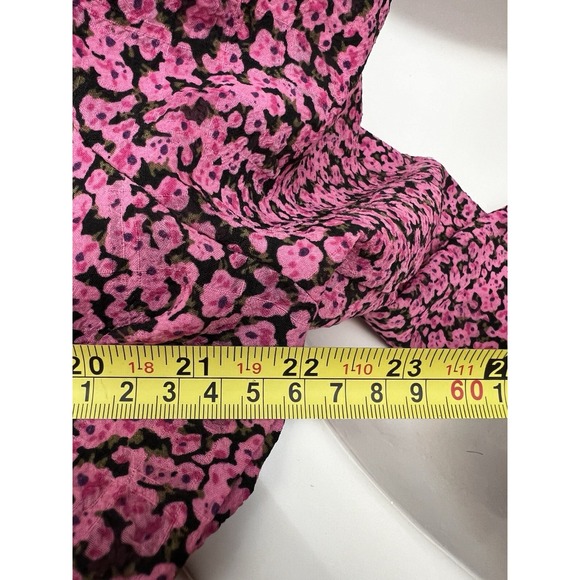 SELECTED FEMME Pink Floral Ruffles Boho Luxury Scandinavian 34 US 6 Eco Friendly - Picture 7 of 16